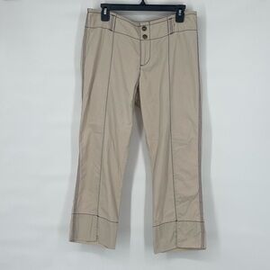 Dkny light khaki cropped split hem 90s Y2K style pants